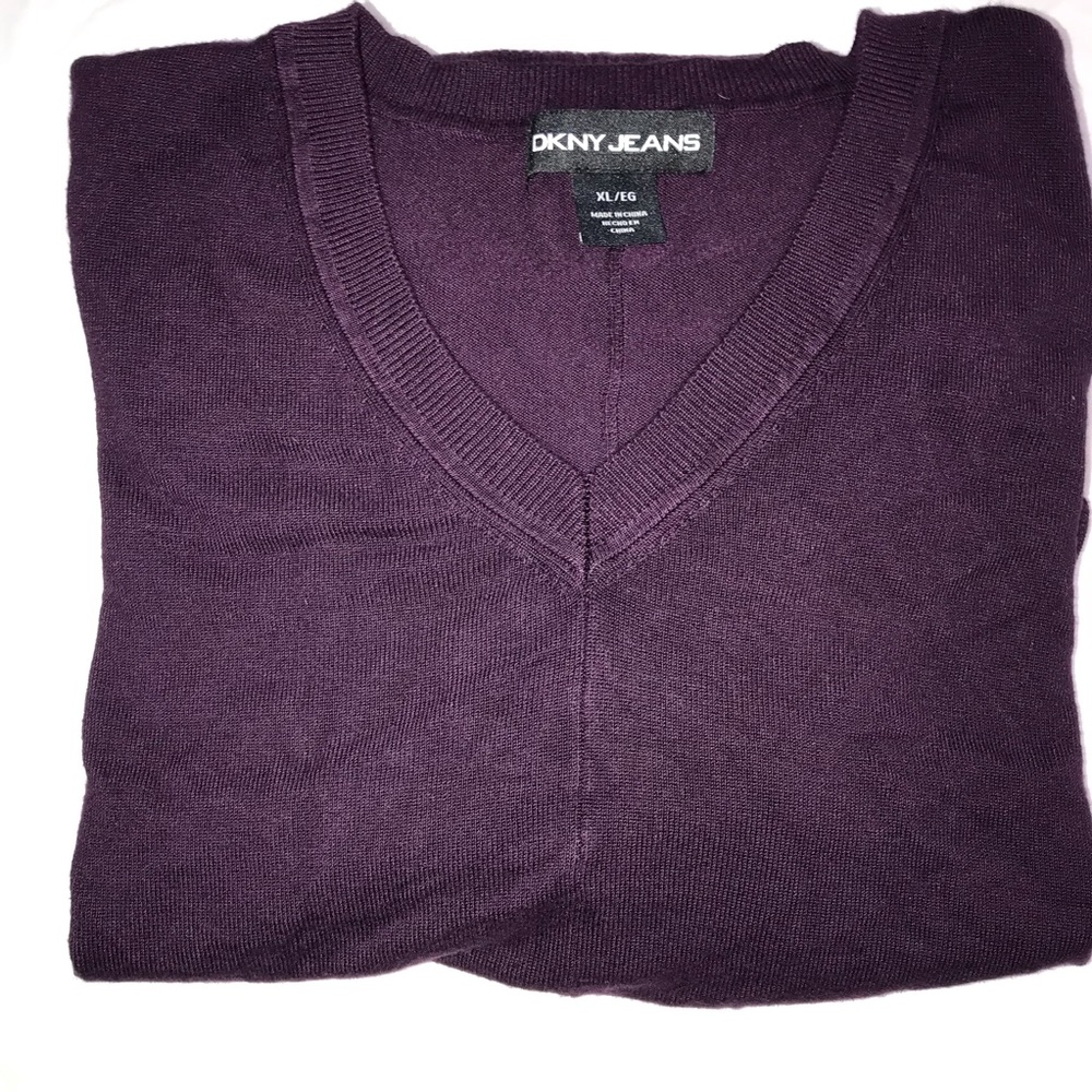 DKNY Womens Large Sweater Top Pullover Purple Size XL